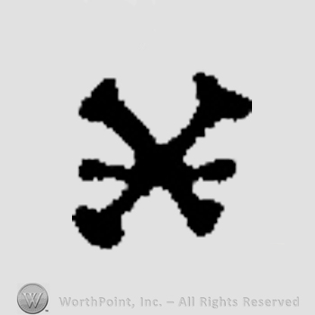 Two crossed objects and a horizontal line over them.