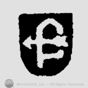 A shield with lowercase F and an arrow.