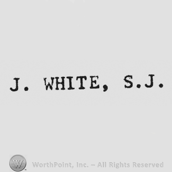 capital machinewriting J. WHITE, S.J.