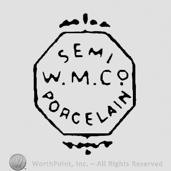 written inside an octoganal: SEMI W M Co written on 2 lines, curved PORCELAIN written on the bottom