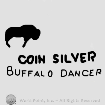 A buffalo and words Coin Silver Buffalo Dancer below.
