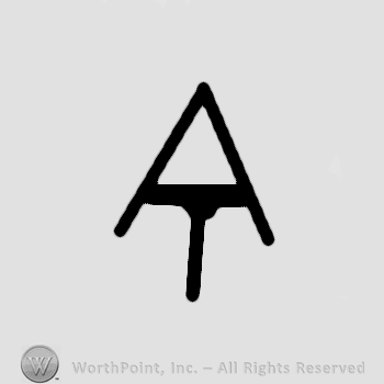 Shape similar with an arrow or to letters AT.
