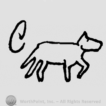 Letter C and a dog or a horse.
