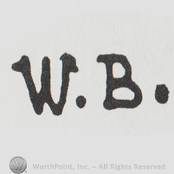 the initials W and B in uppercase letters