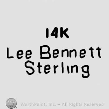 14 K Lee Bennett Sterling written.