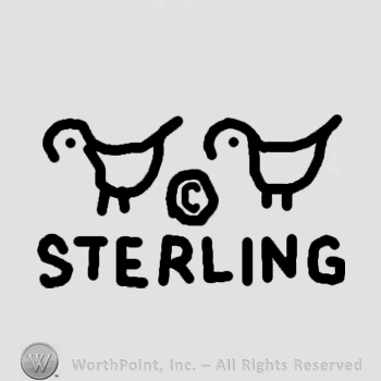 Shape made from two birds and letter C in a circle on top;word Sterling below.