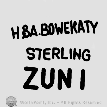 H&A Bowekaty Sterling Zuni written.