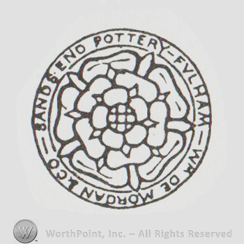 a flower with "sands & end pottery fvlham w m de morgan"