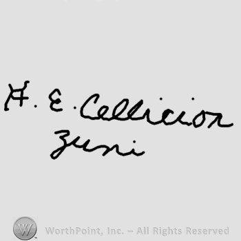 H E Cellicion Zuni written.