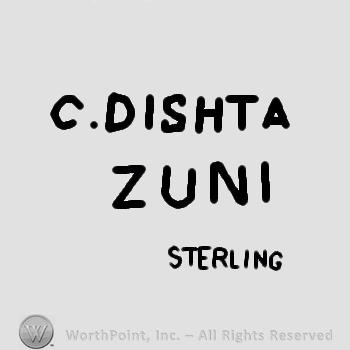 C Dishta Zuni Sterling written.