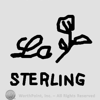 LA Sterling written and a rose.