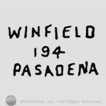 capital written on 3 lines: WINFIELD, 194, PASADENA
