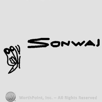 A butterfly and word Sonwaj.