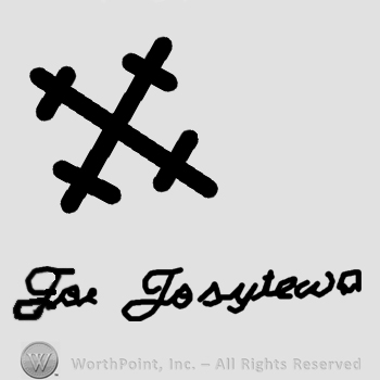 Joe Josytewa written and a snowflake or a cross