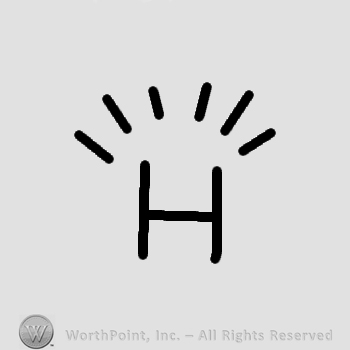 Letter H with a crown made from lines.