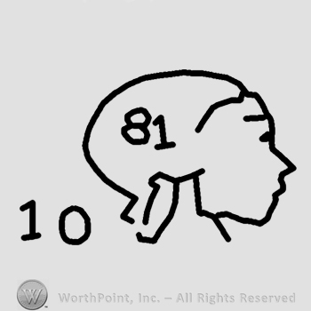 A head with 81 inside and 10 outside,