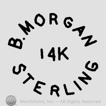 B Morgan Sterling round written;14K in the middle.