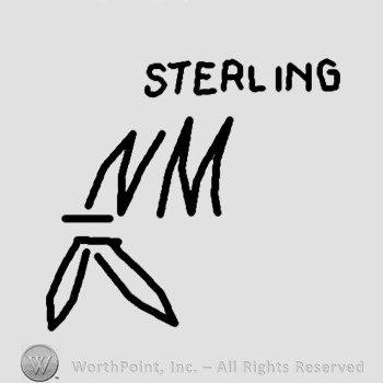 NM Sterling written and two feathers below.