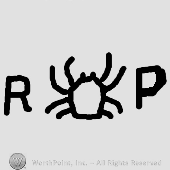 Letters RP and a spider in  the middle.