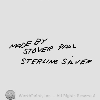 Text: Made By Stover Paul Sterling Silver.