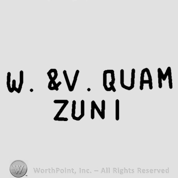 W & V Quam Zuni written.