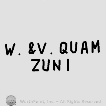 W & V Quam Zuni written.