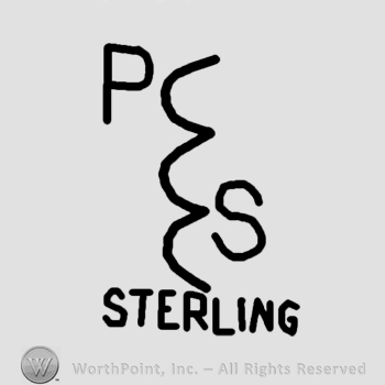 P S Sterling and a symbol between letters.
