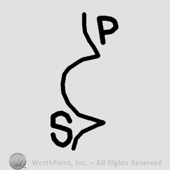 Letters P S with a symbol between.