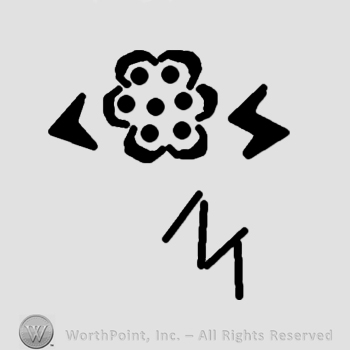 Letter M and a flower on top.
