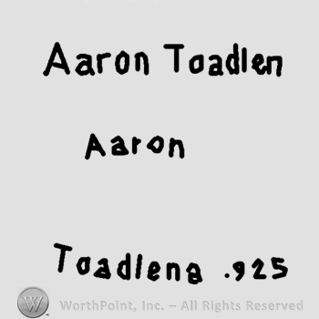 Aaron Toadlen Aaron Toadlena 925 written.