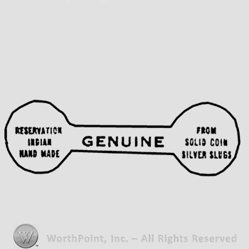 Text:Reservation Indian Hand Made Genuine from Solid Coin Silver Slugs written.