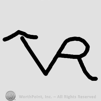 Letters VR conjoined.
