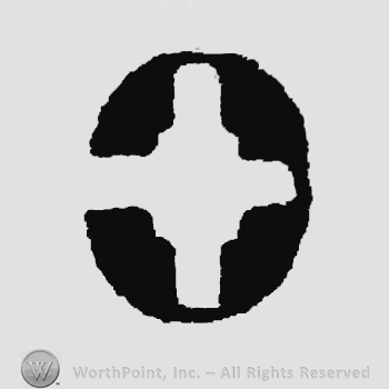 A cross with a circle in the center.
