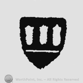 A shield with three flower buds on it.