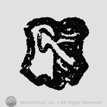 A shield with a double hook over a vertical line.