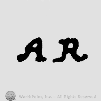 Letters AR in uppercase, handwritten.