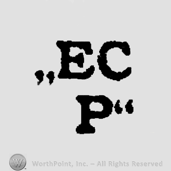 Letters EC over P, all in uppercase.