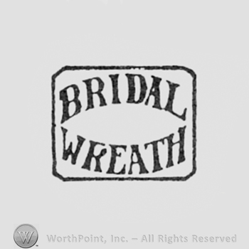 Words BRIDAL WREATH written inside a square.