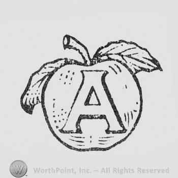 Apple with letter A on.