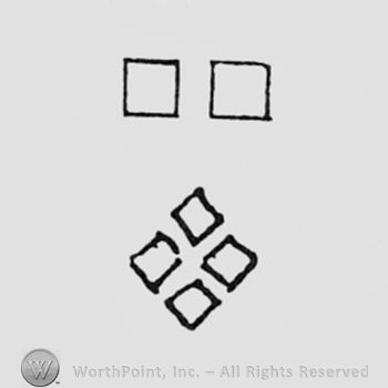 Four squares like a diamond and another two squares above.
