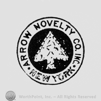 A tree inside a circle; words ARROW NOVELTY CO. INC. NEW YORK written on the edge.