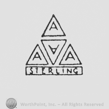Four triangles with letter A inside above word STERLING.