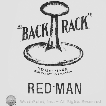 Collar button and words ,,BACK RACK" RED MAN.