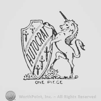Unicorn with shield and AUTOCRAT written on it.