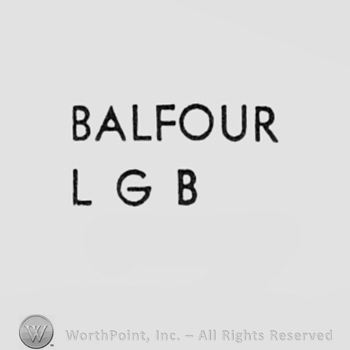 Word BALFOUR and letters LGB.