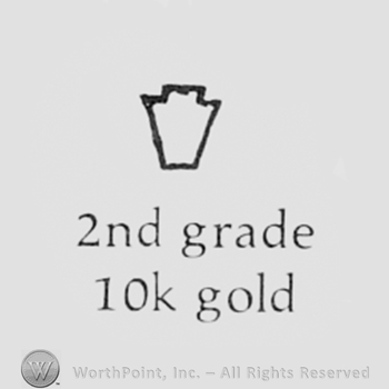 Shape above text: 2ND GRADE 10K GOLD.