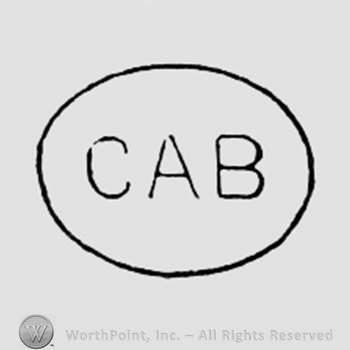 Letters CAB inside an oval.