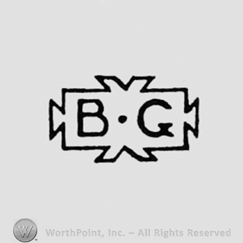 Letters B and G inside a shape like a camera.