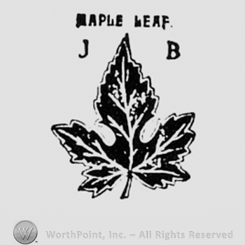 Leaf and letters J and B one side and another.