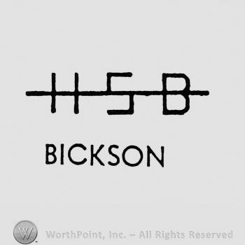 Letters HSB pierced by a line.